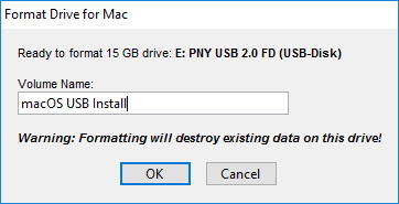 Format USB for macOS with label