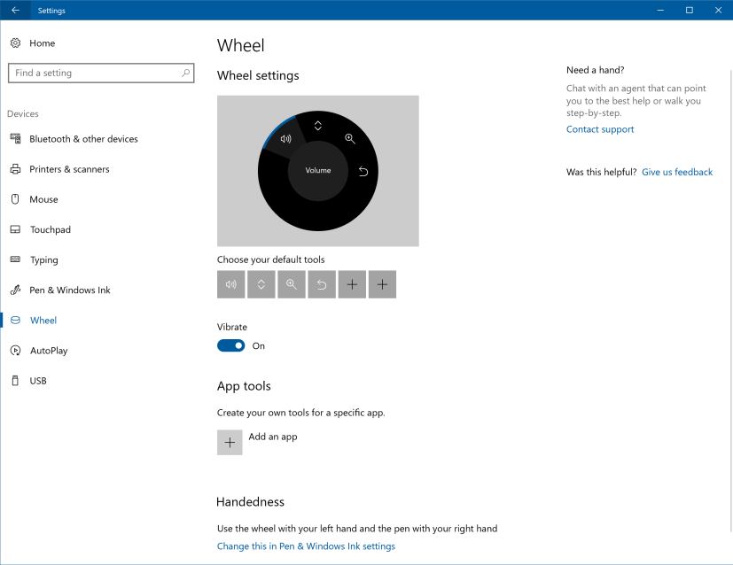 Surface Dial settings