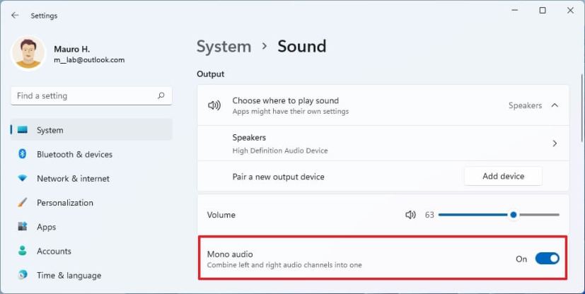 Mono audio